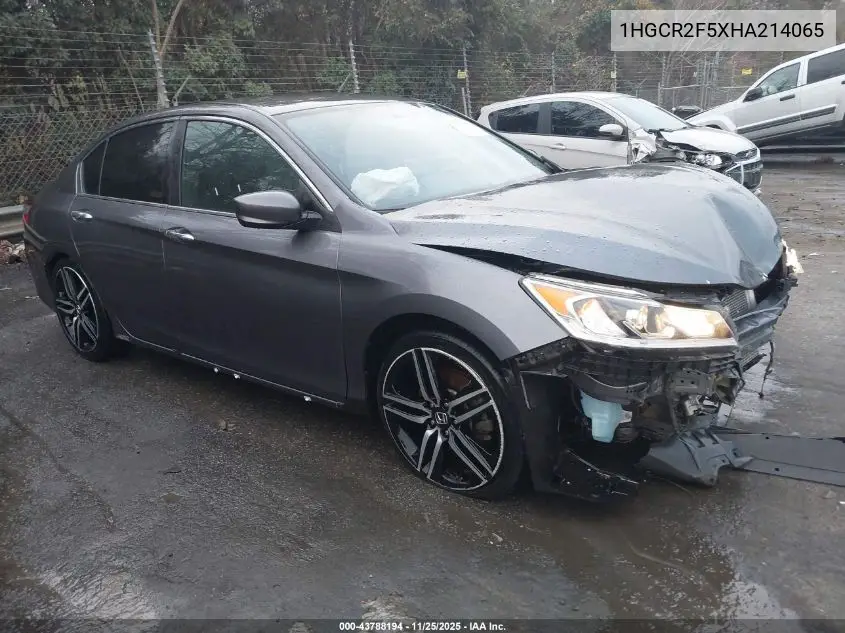 1HGCR2F5XHA214065 2017 Honda Accord Sport