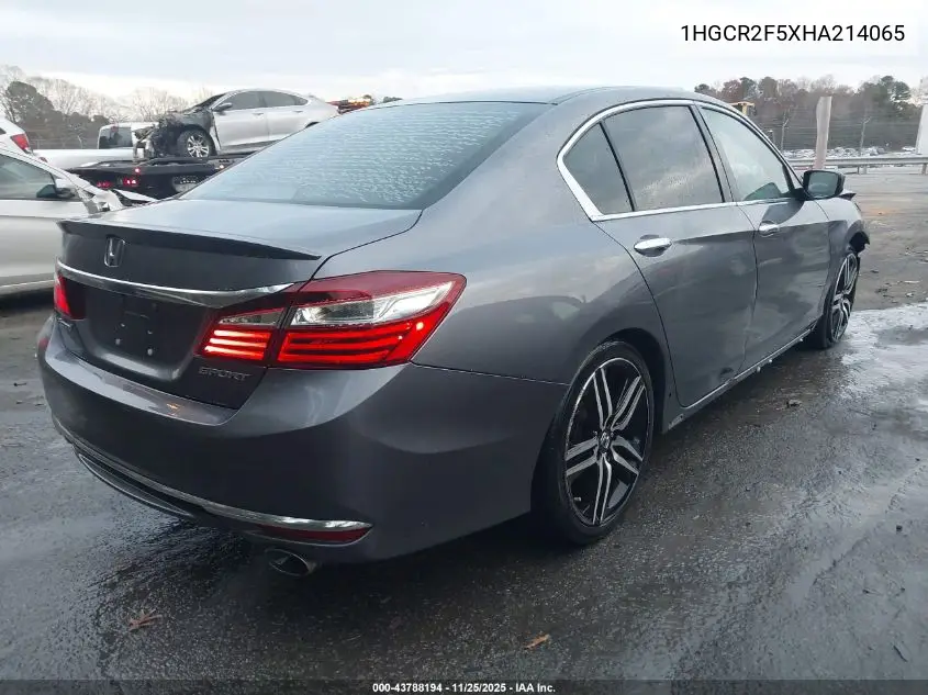 1HGCR2F5XHA214065 2017 Honda Accord Sport