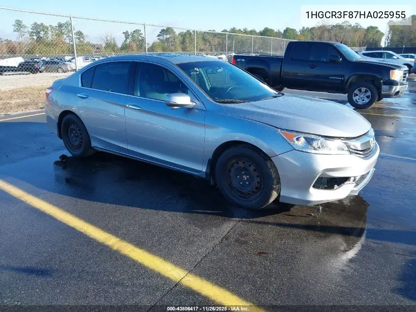 1HGCR3F87HA025955 2017 Honda Accord Ex-L V6