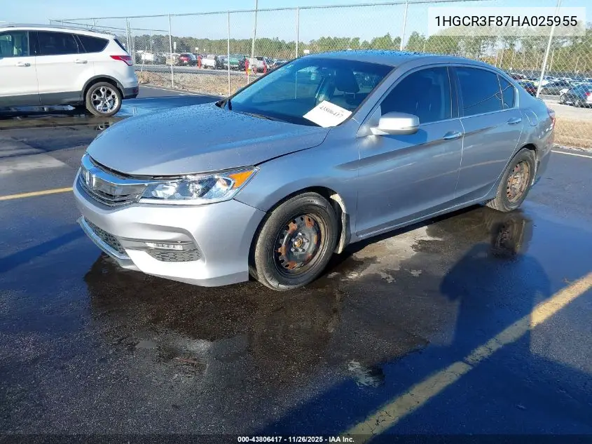 1HGCR3F87HA025955 2017 Honda Accord Ex-L V6