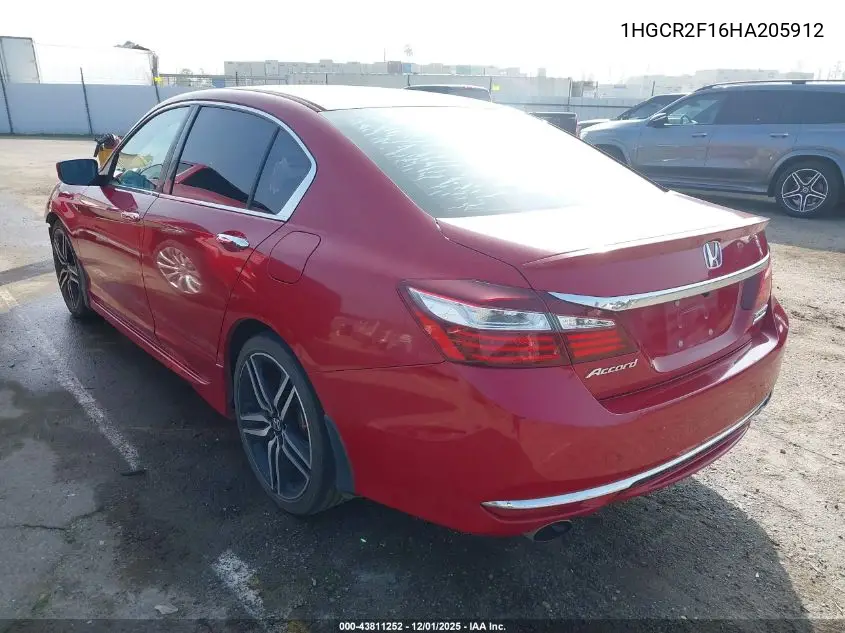 1HGCR2F16HA205912 2017 Honda Accord Sport Se