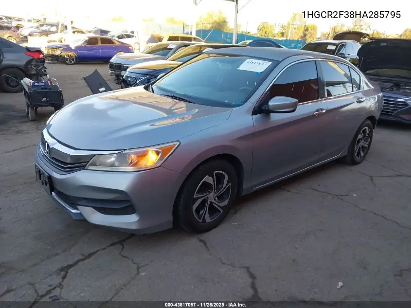 1HGCR2F38HA285795 2017 Honda Accord Lx