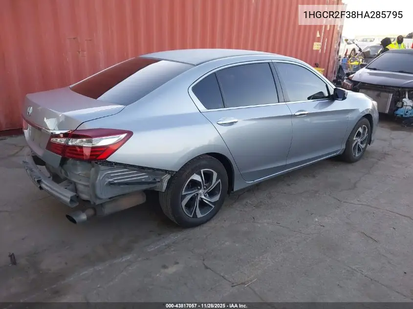 1HGCR2F38HA285795 2017 Honda Accord Lx