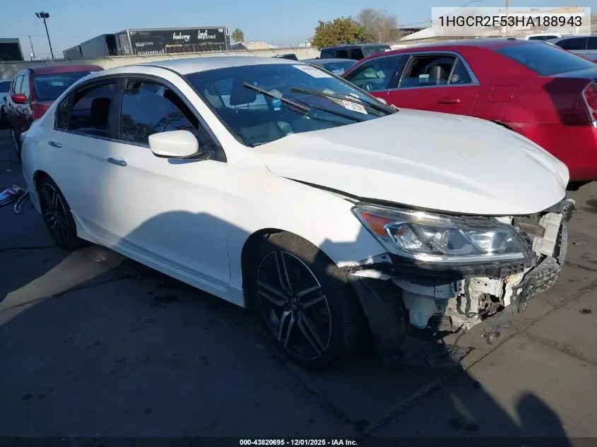1HGCR2F53HA188943 2017 Honda Accord Sport