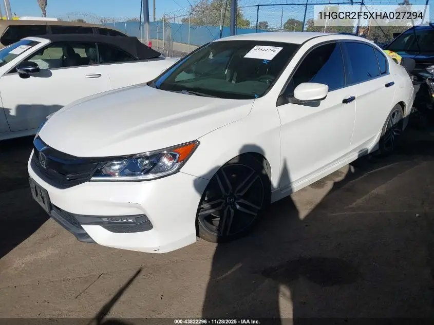 1HGCR2F5XHA027294 2017 Honda Accord Sport