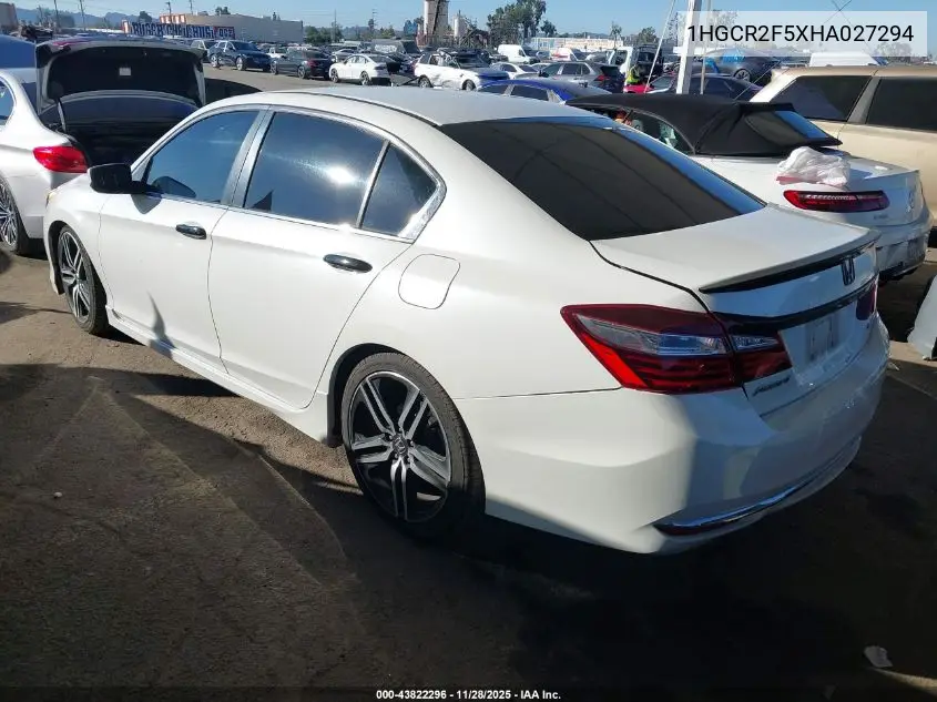 1HGCR2F5XHA027294 2017 Honda Accord Sport