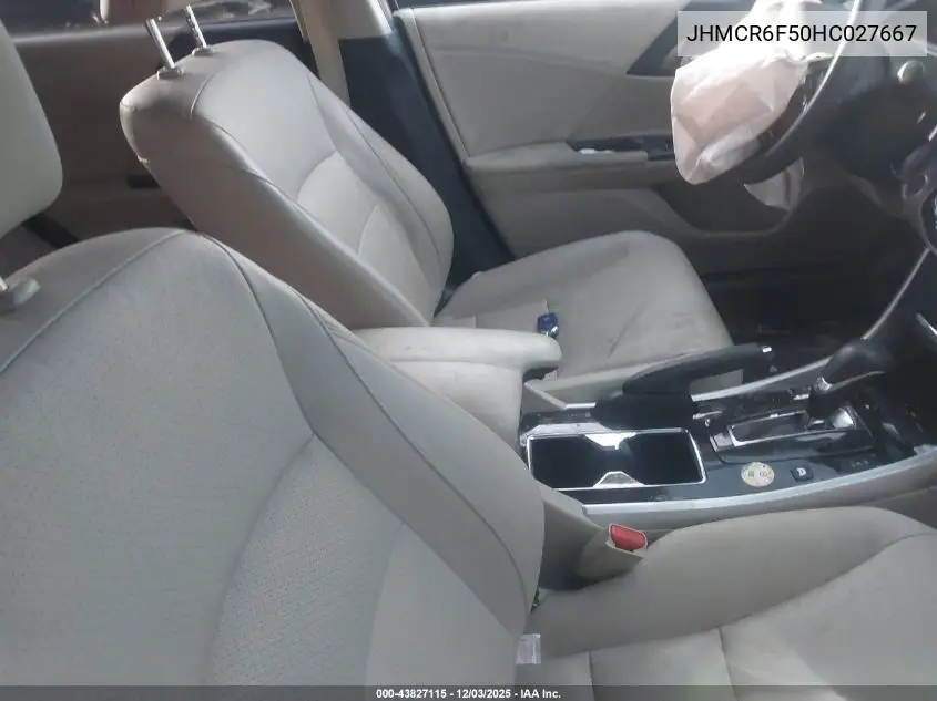 JHMCR6F50HC027667 2017 Honda Accord Hybrid Ex-L
