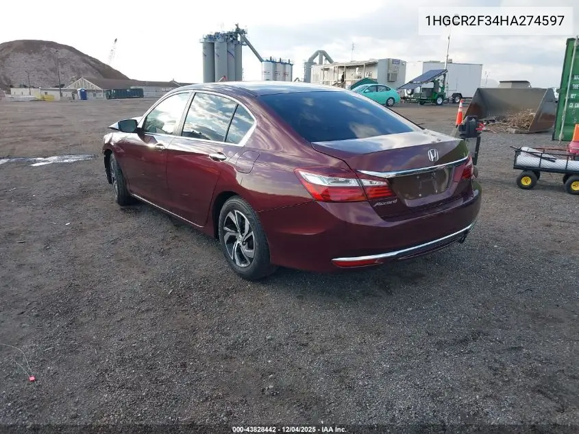1HGCR2F34HA274597 2017 Honda Accord Lx