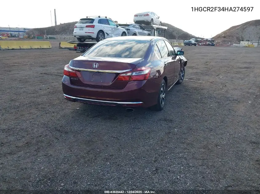 1HGCR2F34HA274597 2017 Honda Accord Lx