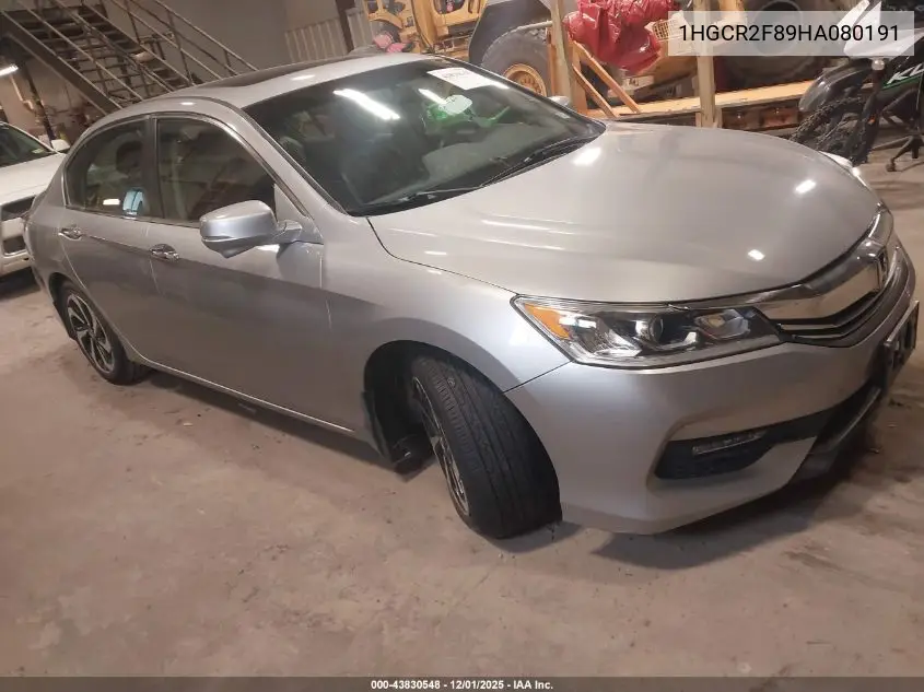 1HGCR2F89HA080191 2017 Honda Accord Ex-L