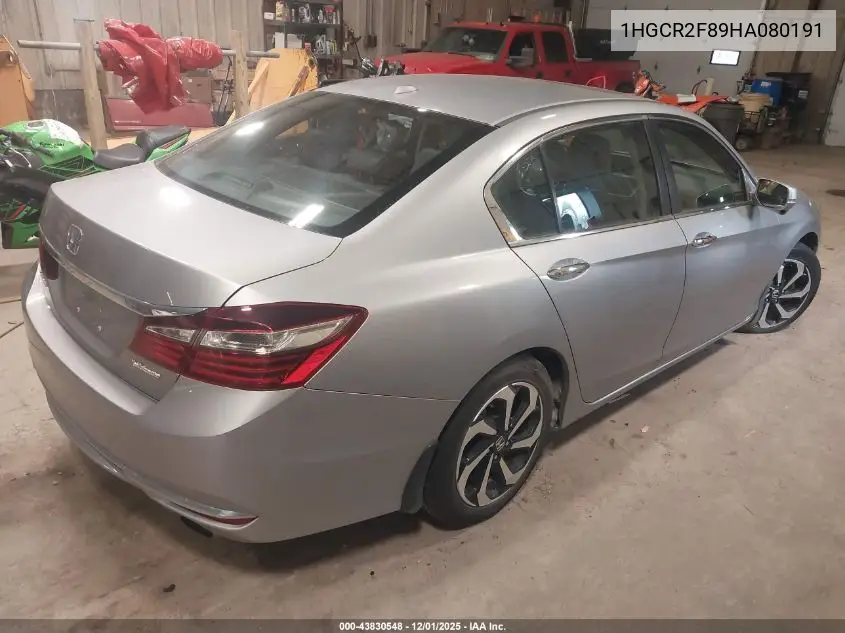 1HGCR2F89HA080191 2017 Honda Accord Ex-L