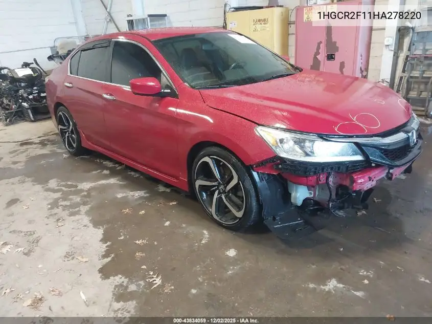 1HGCR2F11HA278220 2017 Honda Accord Sport Se