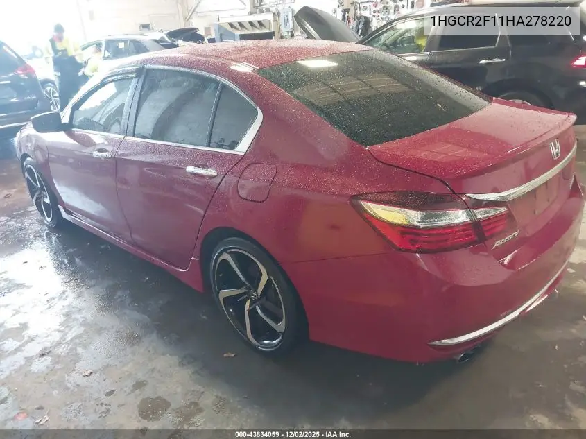 1HGCR2F11HA278220 2017 Honda Accord Sport Se