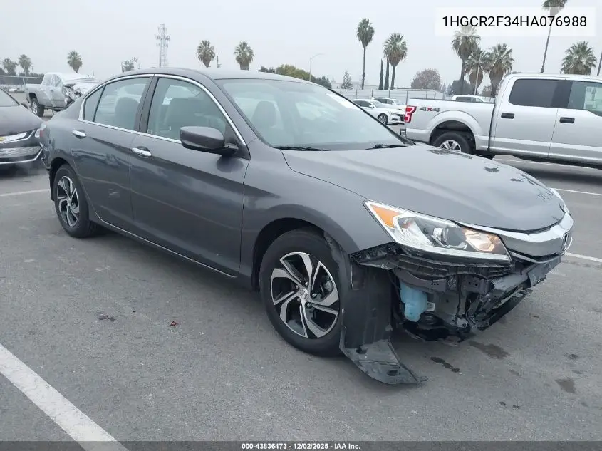 1HGCR2F34HA076988 2017 Honda Accord Lx