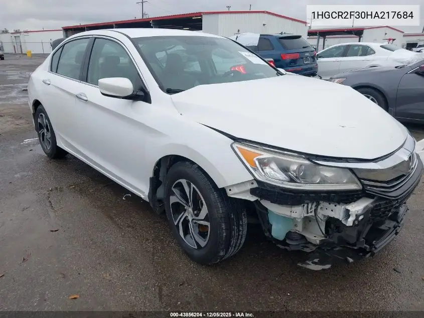 1HGCR2F30HA217684 2017 Honda Accord Lx