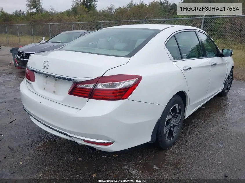 1HGCR2F30HA217684 2017 Honda Accord Lx