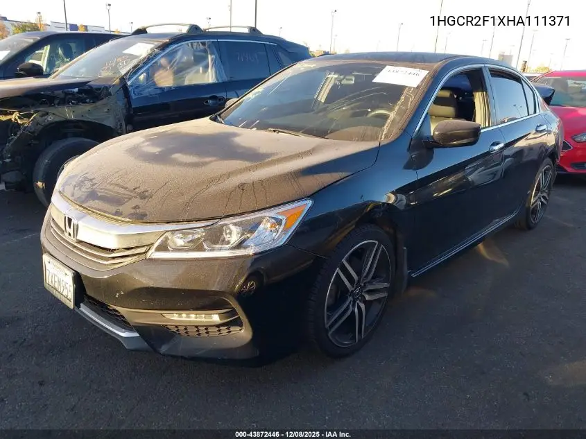 1HGCR2F1XHA111371 2017 Honda Accord Sport Se