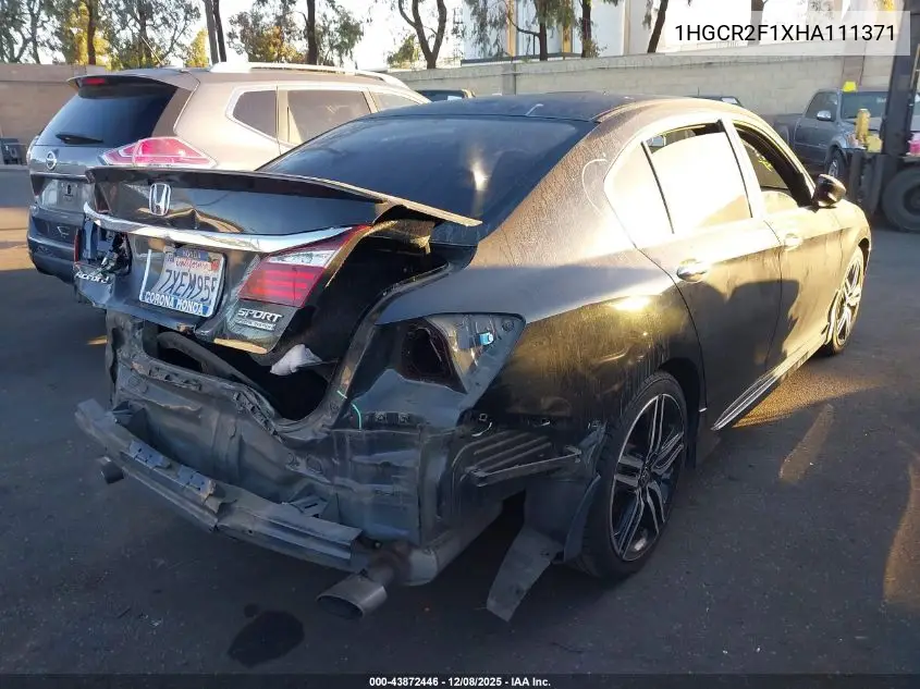 1HGCR2F1XHA111371 2017 Honda Accord Sport Se