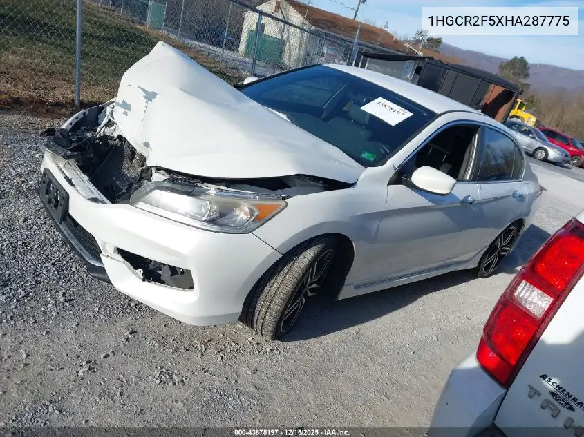 1HGCR2F5XHA287775 2017 Honda Accord Sport