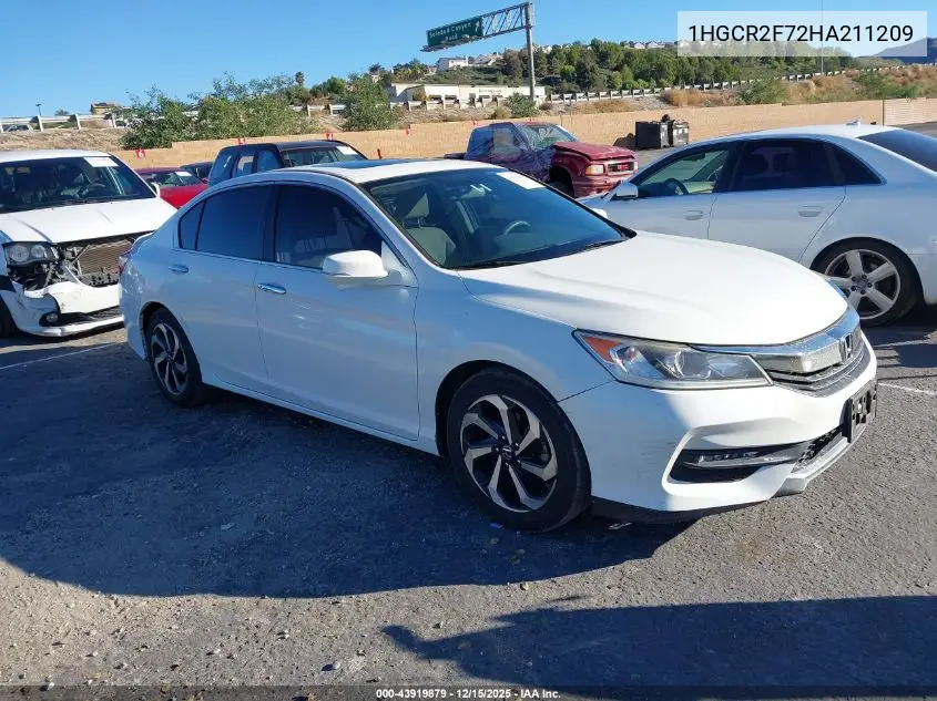 1HGCR2F72HA211209 2017 Honda Accord Ex