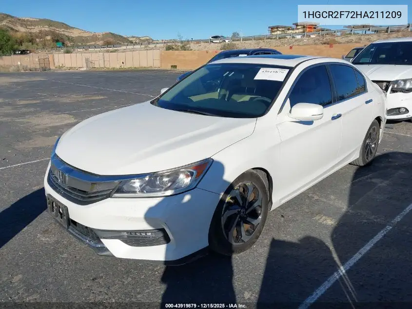 1HGCR2F72HA211209 2017 Honda Accord Ex