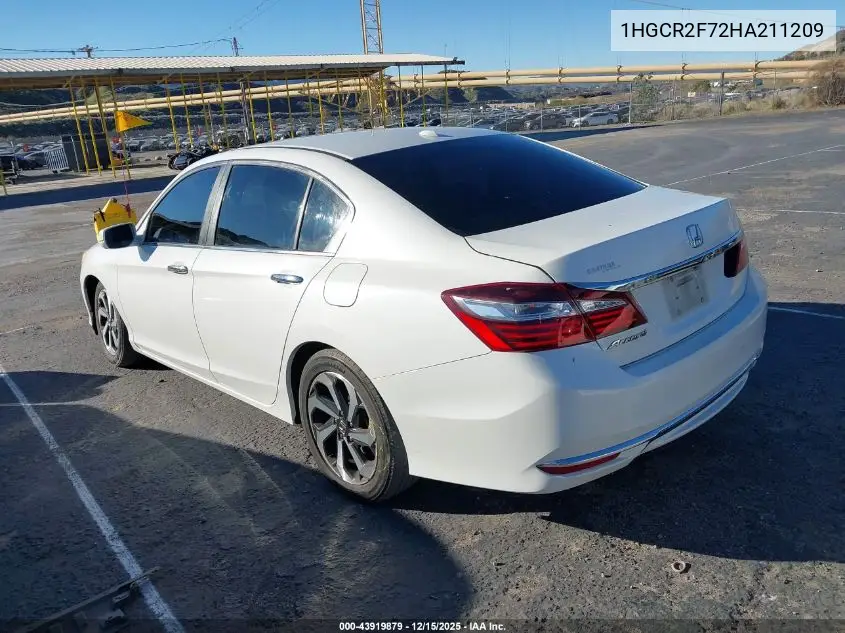 1HGCR2F72HA211209 2017 Honda Accord Ex