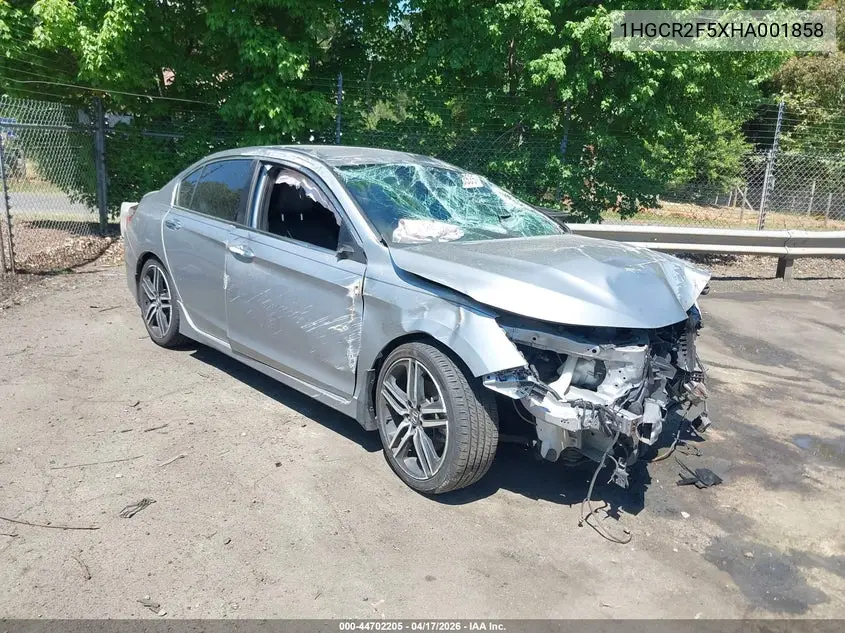 1HGCR2F5XHA001858 2017 Honda Accord Sport