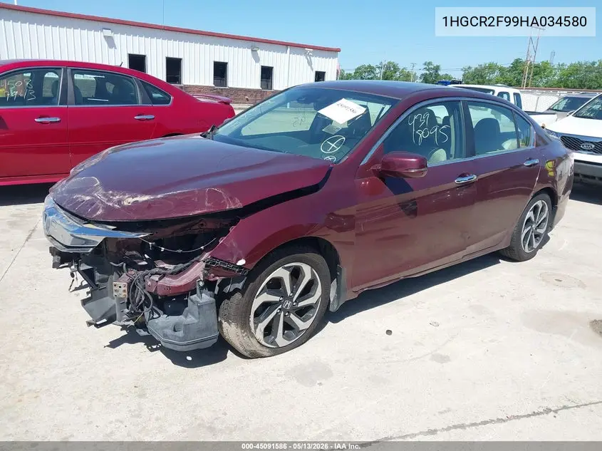 1HGCR2F99HA034580 2017 Honda Accord Ex-L