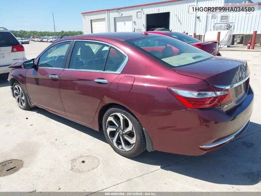 1HGCR2F99HA034580 2017 Honda Accord Ex-L