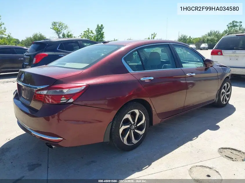 1HGCR2F99HA034580 2017 Honda Accord Ex-L