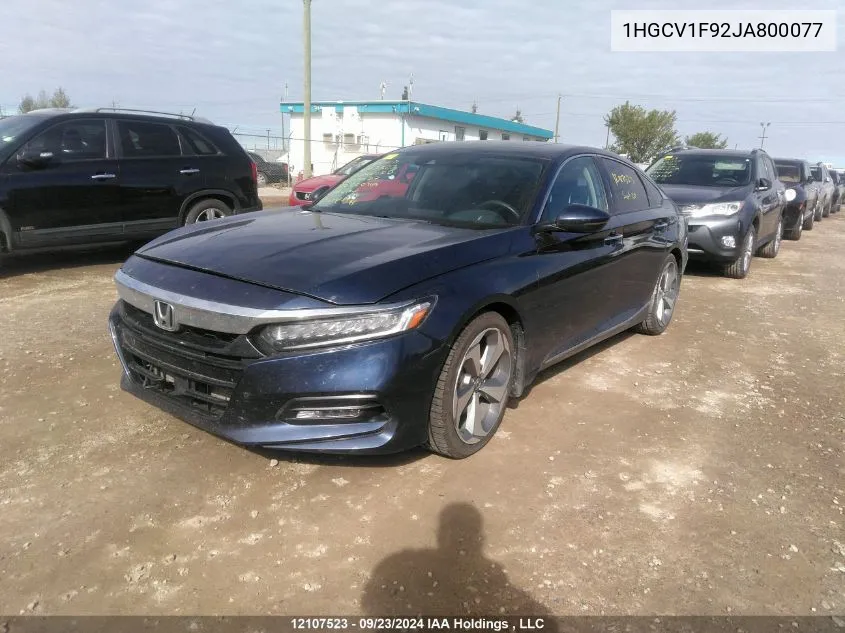 2018 Honda Accord Sedan VIN: 1HGCV1F92JA800077 Lot: 12107523