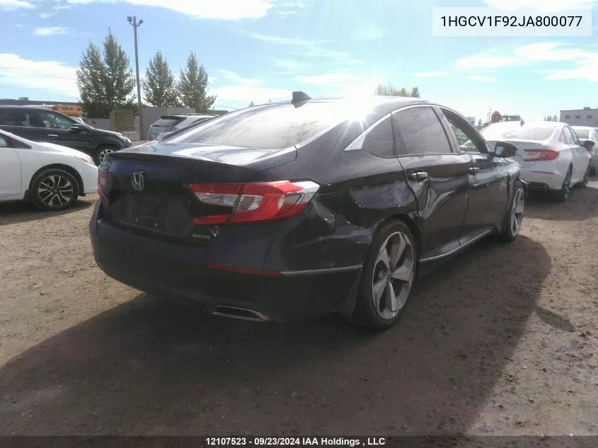 2018 Honda Accord Sedan VIN: 1HGCV1F92JA800077 Lot: 12107523