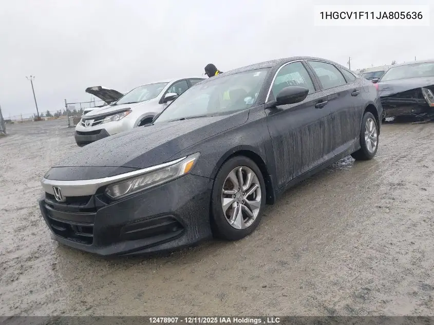 1HGCV1F11JA805636 2018 Honda Accord Lx