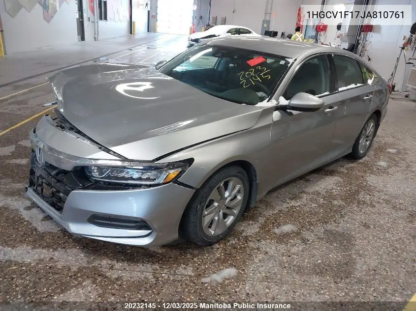 1HGCV1F17JA810761 2018 Honda Accord Lx