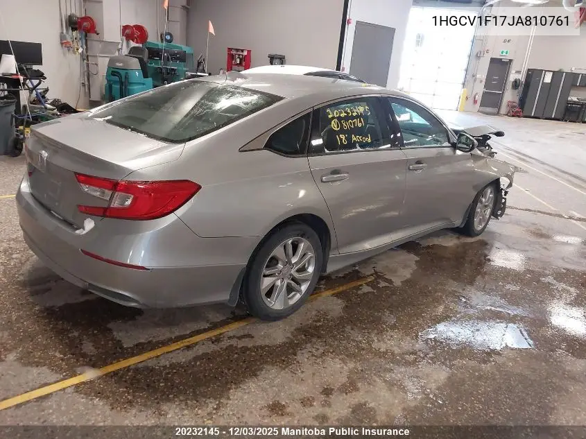 1HGCV1F17JA810761 2018 Honda Accord Lx