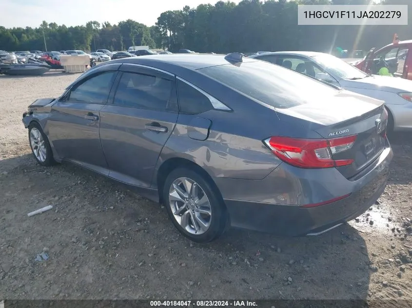 1HGCV1F11JA202279 2018 Honda Accord Lx