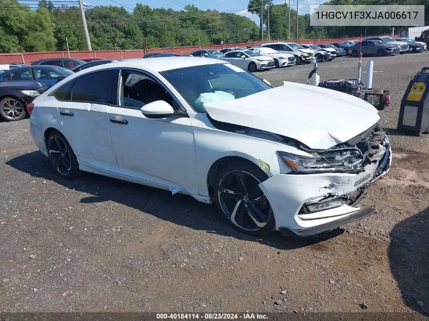 2018 Honda Accord Sport VIN: 1HGCV1F3XJA006617 Lot: 40184114