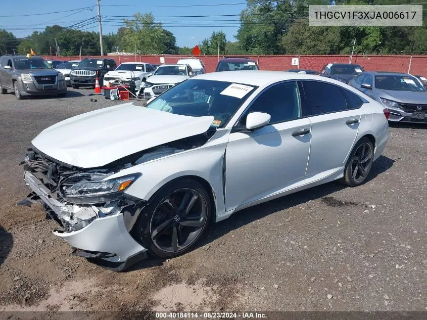 2018 Honda Accord Sport VIN: 1HGCV1F3XJA006617 Lot: 40184114