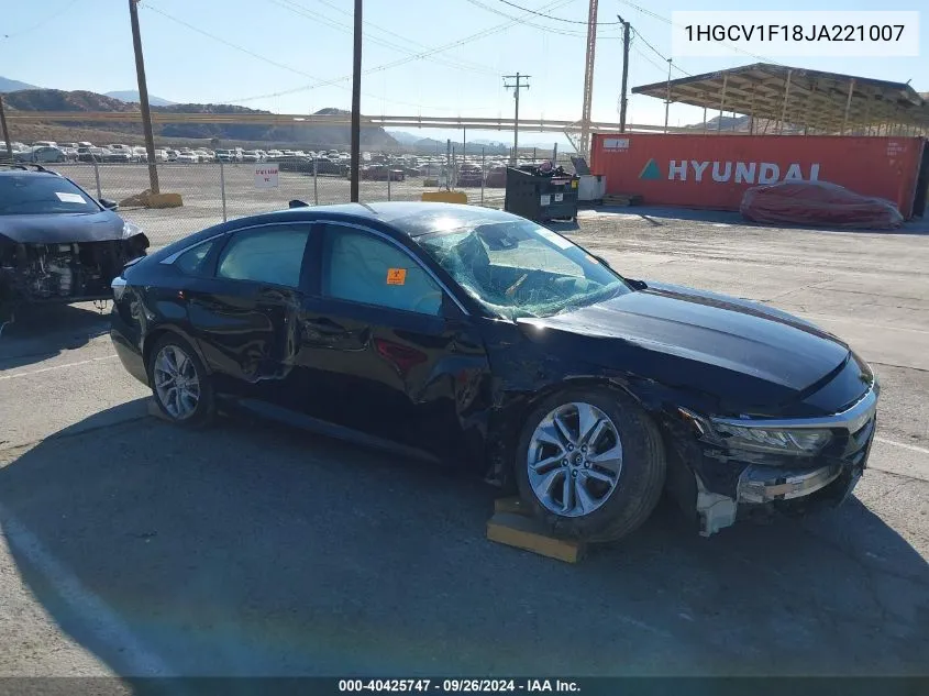 1HGCV1F18JA221007 2018 Honda Accord Lx