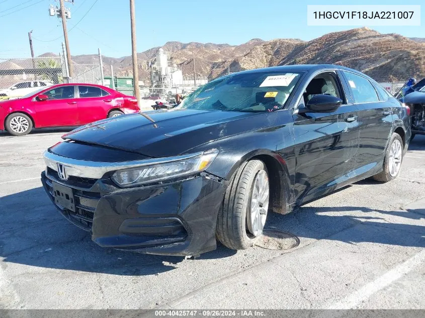 1HGCV1F18JA221007 2018 Honda Accord Lx