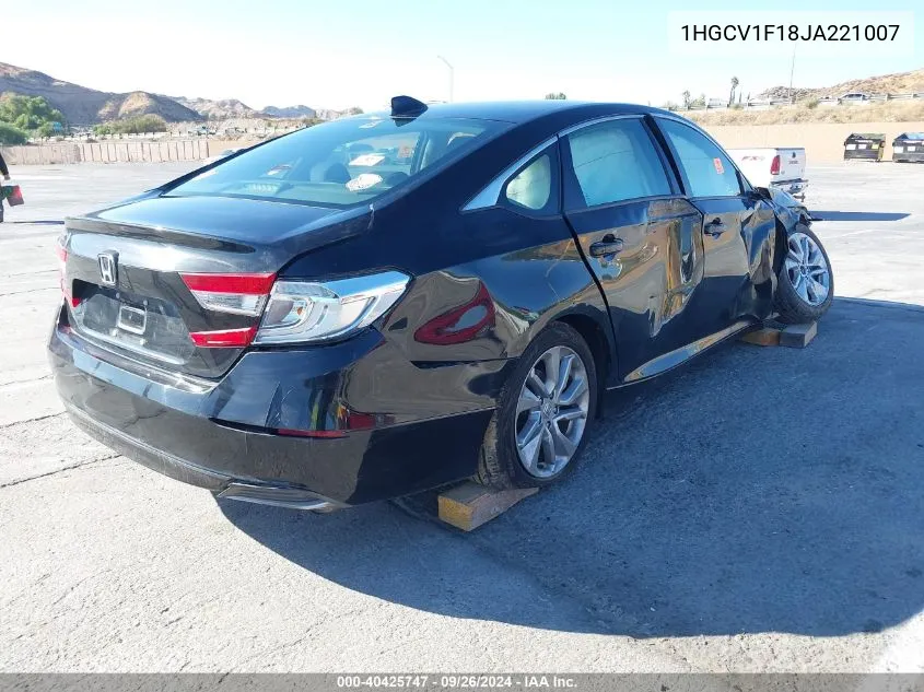 1HGCV1F18JA221007 2018 Honda Accord Lx