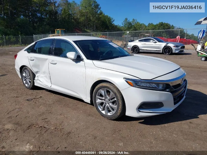 2018 Honda Accord Lx VIN: 1HGCV1F19JA036416 Lot: 40445081