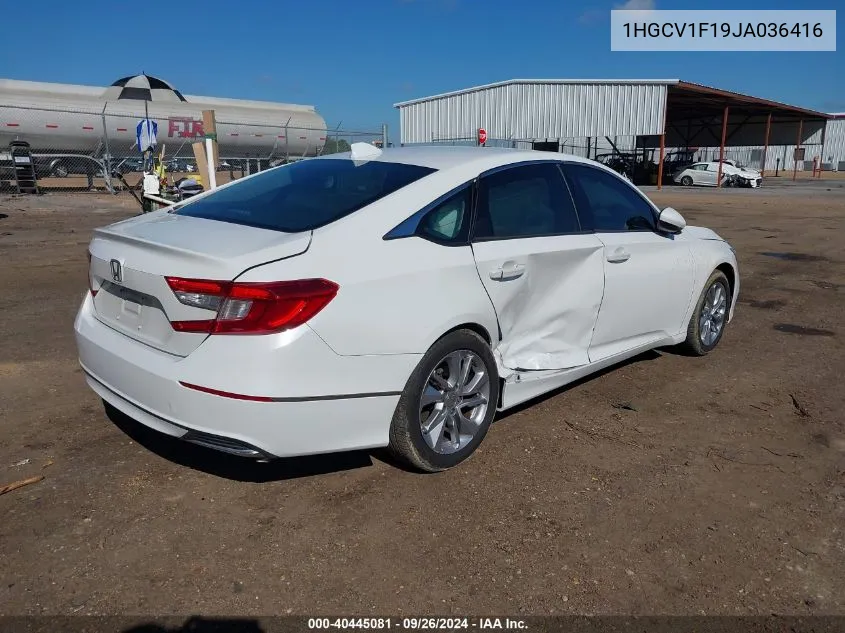 2018 Honda Accord Lx VIN: 1HGCV1F19JA036416 Lot: 40445081