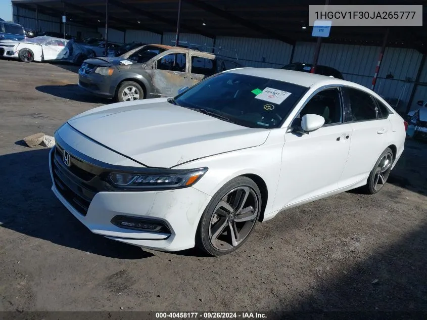 2018 Honda Accord Sport VIN: 1HGCV1F30JA265777 Lot: 40458177