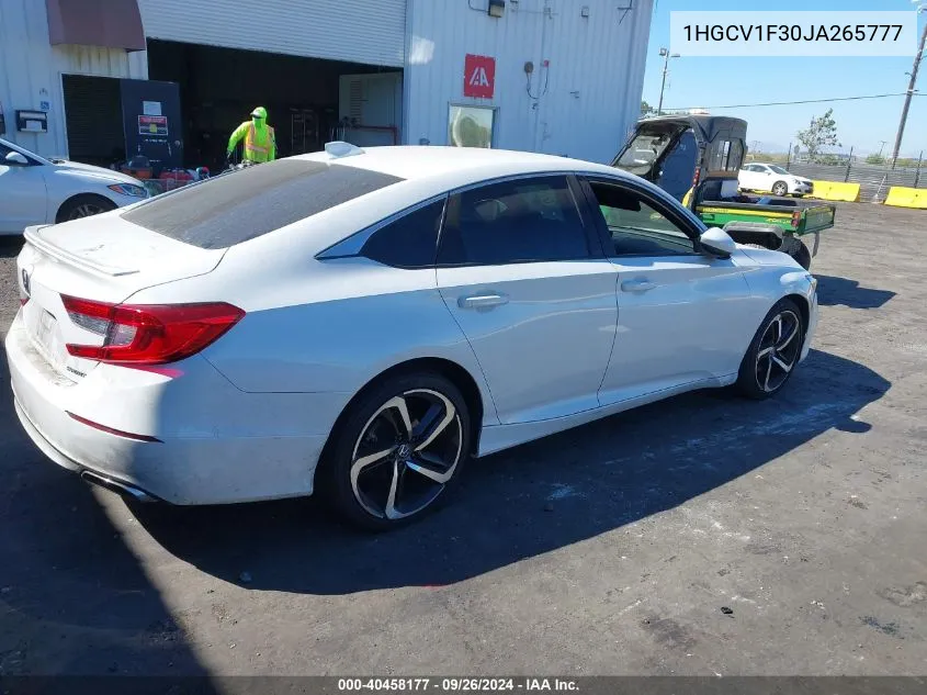 1HGCV1F30JA265777 2018 Honda Accord Sport