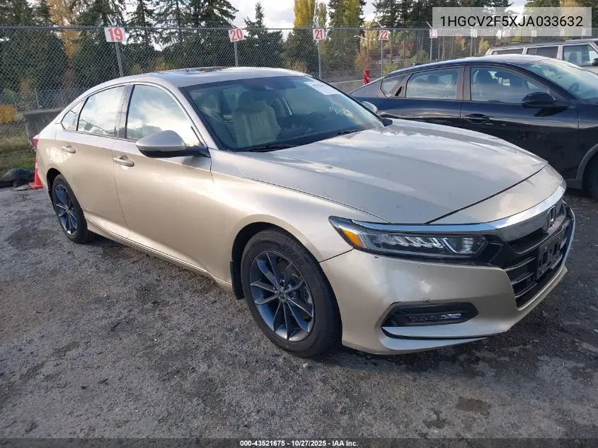1HGCV2F5XJA033632 2018 Honda Accord Exl