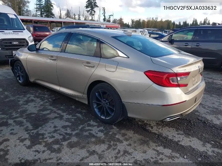 1HGCV2F5XJA033632 2018 Honda Accord Exl