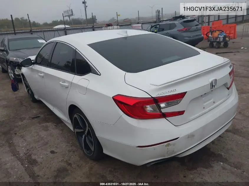 1HGCV1F3XJA235671 2018 Honda Accord Sport