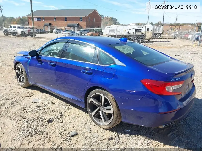 1HGCV2F34JA019918 2018 Honda Accord Sport 2.0T