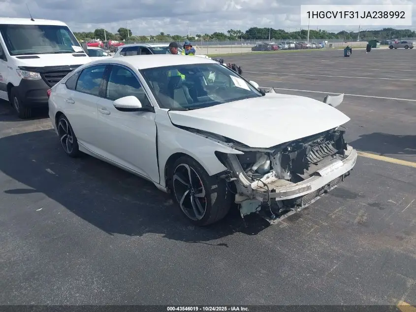 1HGCV1F31JA238992 2018 Honda Accord Sport